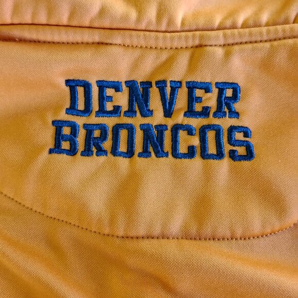 Denver Broncos Half-Zip Pullover Jacket S Orange & Navy NFL Fleece Polyester - Picture 9 of 10